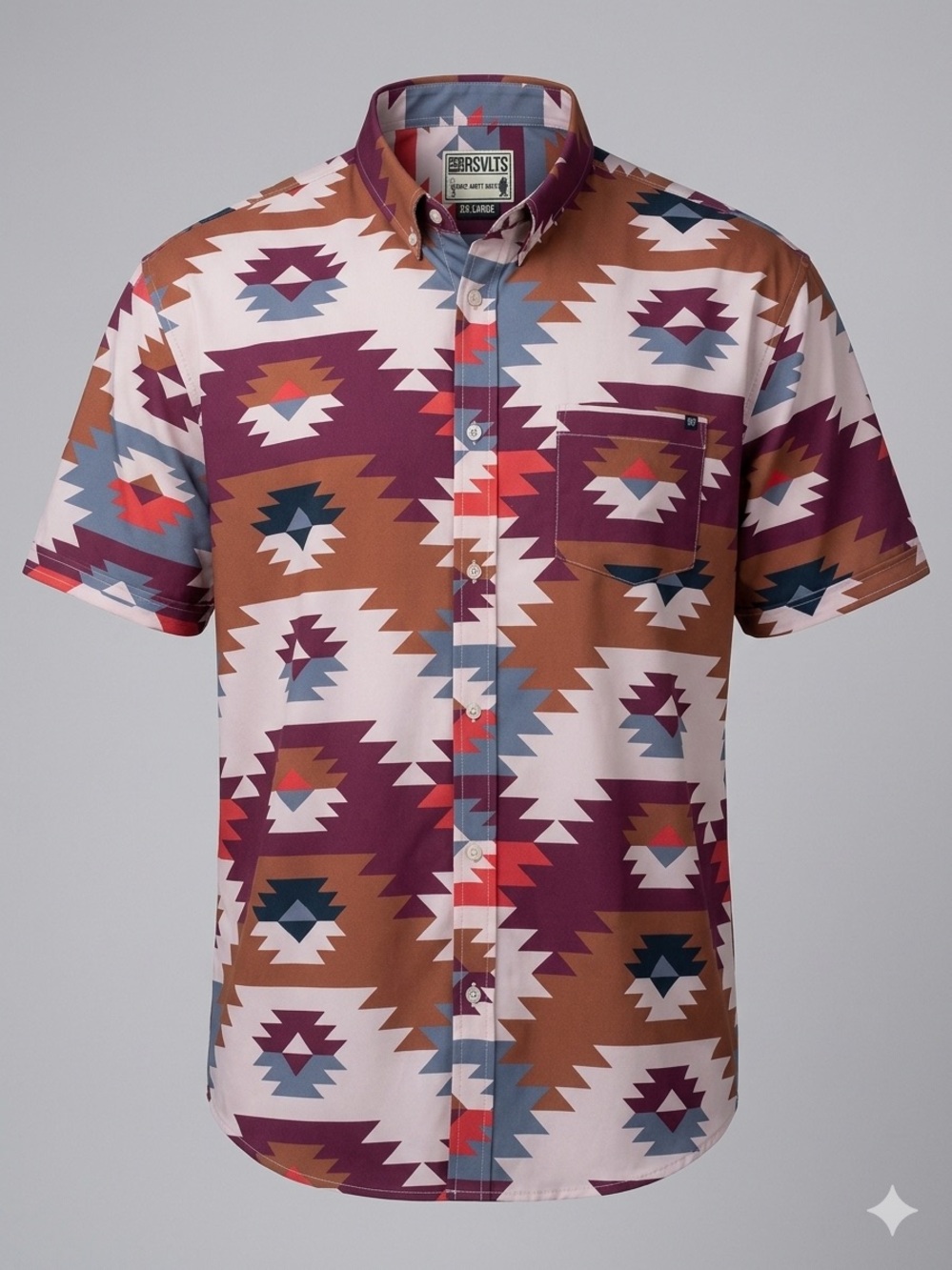 RSVLTS Performance KUNUFLEX Button Down Southwest Shirt Mens XXL The Roosevelts